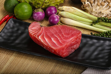 Raw fresh tuna steak for grill