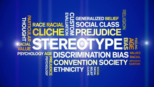 Stereotype animated tag word cloud;text design animation kinetic typography seamless loop.
