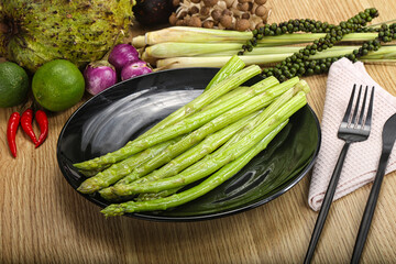 Dietary cuisine - boiled aspargus stem