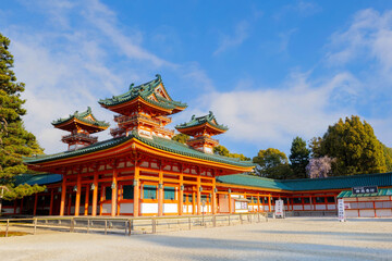 Heian Shrine built on the occasion of 1100th anniversary of the capital's foundation in Kyoto,...