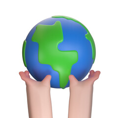 Hands holding earth