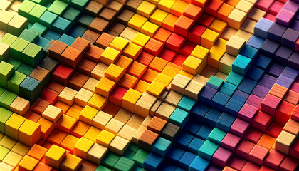 multi-colored 3D cubes, abstract colorful background