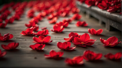close up vibrant collection of red petal as inspiration to create captivating visuals