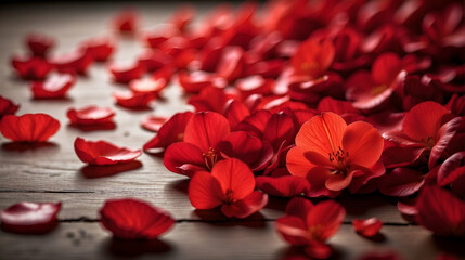 close up vibrant collection of red petal as inspiration to create captivating visuals