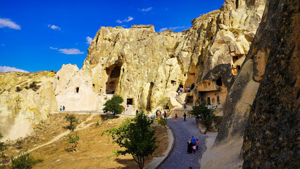 Goreme open air museum is a vast complex of monastic settlements and rock-cut churches in Goreme,a...