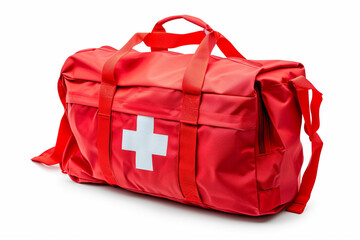 First aid kit isolated on white background. Clipping path included.