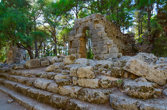 Ruins of ancient city of Phaselis near Camyuva, Turkey
