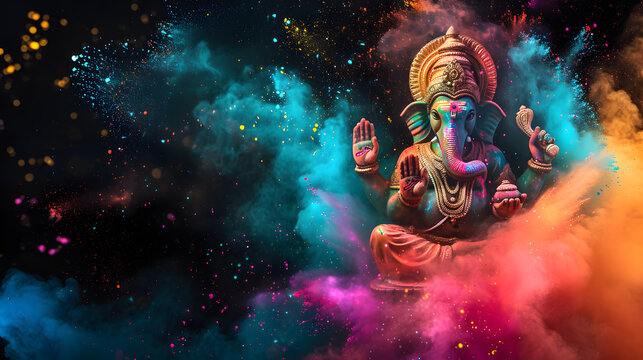 Lord ganesha sculpture. Goddess ganesh festival.