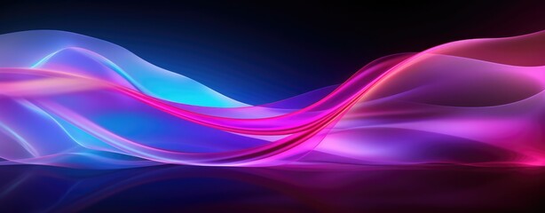 Concept merges fluidity of motion with vibrant allure of neon Dynamic waves in ethereal glow of neon lights