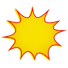 abstract empty chat bubble comic background with halftone effect