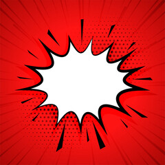 pop art retro chat bubble burst background with blank space