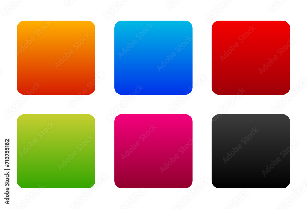 Wall mural set of six gradient color element background for ui or ux app backdrop