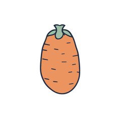 Sweet Potato Icon SVG Illustration Art Generative AI.