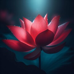 a attractive red color lotus flower