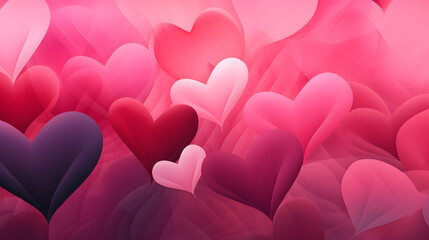 Many glowing hearts pink background for valentines day love heart neural network generated art digitally generated image not based on any actual scene or pattern,,
