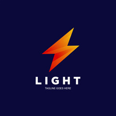 Electricity logo with orange color gradient