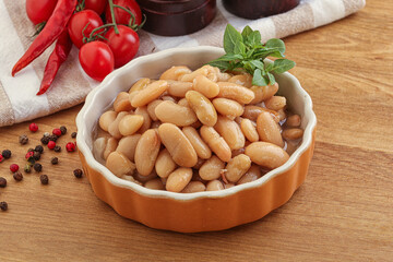 Whinte canned kidney beans in the bowl