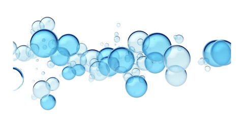 Blue Water Bubbles Isolated Transparent, Generative AI - obrazy, fototapety, plakaty
