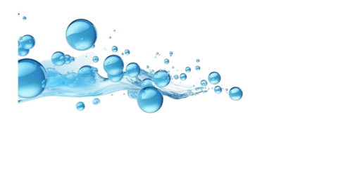 Blue Water Bubbles Isolated Transparent, Generative AI