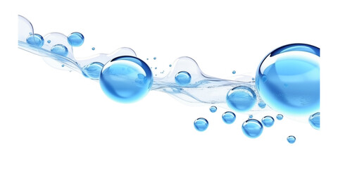 Blue Water Bubbles Isolated Transparent, Generative AI