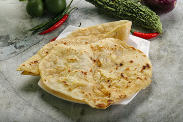 Indian tandori bread - naan with cheese