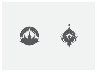 Obraz premium premium eid mubarak set logo design vector, vector and illustration,