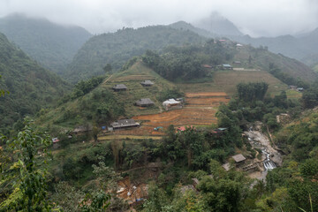 Obraz premium Cat Cat Village locate in Sa Pa Destrict, Lao Cai Province, Northern Vietnam