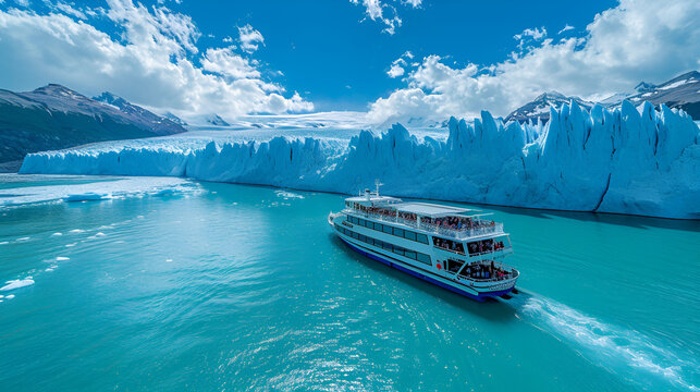 Boat tour to the Perito Moreno Glacier, Parque Nacional Los Glaciares, Los Glaciares National Park, Patagonia, Argentina, South America,