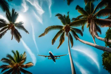 Möbelaufkleber tropical island with palm trees © azka