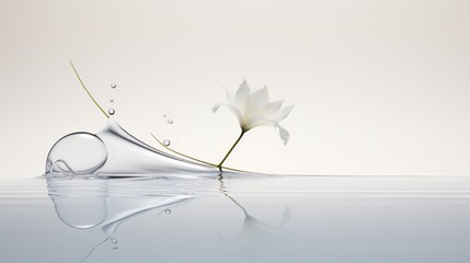 a lone water drop on a pristine white canvas becomes a work of art, showcasing the purity and grace of nature.