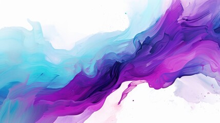 sweeping hues of cyan and violet, isolated white background. artistic abstract backdrop for creative projects, digital media, and textured graphic overlays - obrazy, fototapety, plakaty