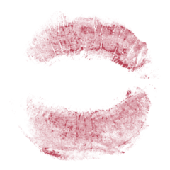 Fotobehang Beautiful red lips isolated on transparent background. red lipstick kiss . lips with lipstick mark on a white background. © Hasibul