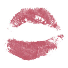 Beautiful red lips isolated on transparent background. red lipstick kiss . lips with lipstick mark...