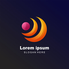 moon logo business colorful gradient design