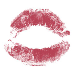 Beautiful red lips isolated on transparent background. red lipstick kiss . lips with lipstick mark on a white background.