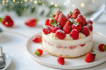 Cheesecake strawberrie sweet mascarpone cake.