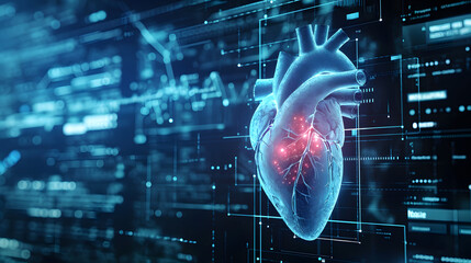 Transforming Heartbeat Data into Digital AI Code: The Role of AI in Real-Time Patient Monitoring. Advanced AI technology for cardiac care.