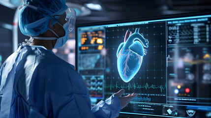 Transforming Heartbeat Data into Digital AI Code: The Role of AI in Real-Time Patient Monitoring. Advanced AI technology for cardiac care.