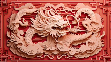 Lunar new year, year of the dragon background, asian elements, Luxury style. 