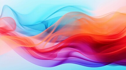 abstract background with smooth lines in pink, blue and orange colors. Generative AI