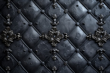 Gothic-Inspired Black Diamond Embossed Wallpaper, Surface Material Texture