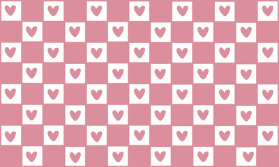 valentine’s Day background. Love pink hearts seamless patterns on white background. Vector illustration design.