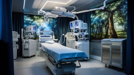 Landscape view featuring a hybrid surgical suite designed for multi-disciplinary procedures