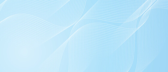 Abstract blue background with wavy lines. Vector illustration for your design