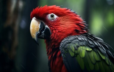 Close-up of a red headed parrot