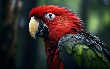 Fototapeta premium Close-up of a red headed parrot