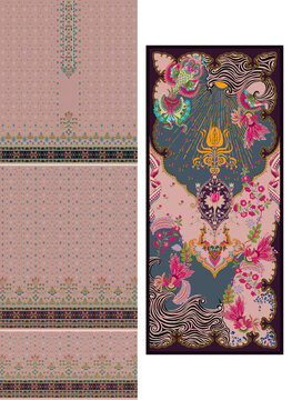 Malhar bamber lawn design for ladies fashion and textile digital print.
