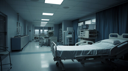 Hospital Interior atmosphere no people abandon background