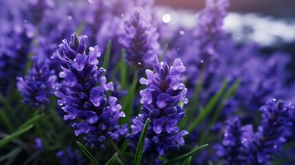 Obraz premium close_up_lavender_4k uhd_real blurred background ai generative