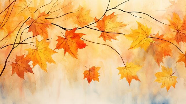 Abstract_art_autumn_background_with_watercolor_maple ai generative images